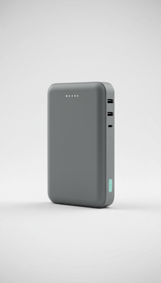 Matte Slate Gray High-Capacity Power Bank