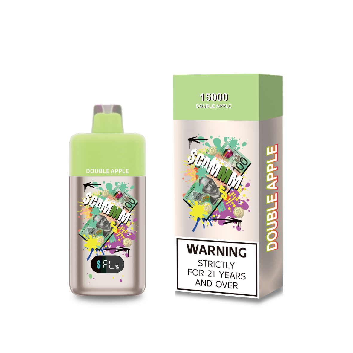 $CAMMM 15000 Double Apple disposable vape
