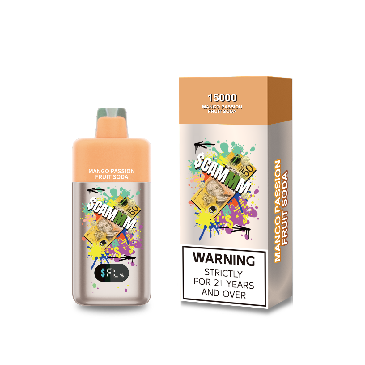 $CAMMM 15000 Mango Passion Fruit Soda disposable vape
