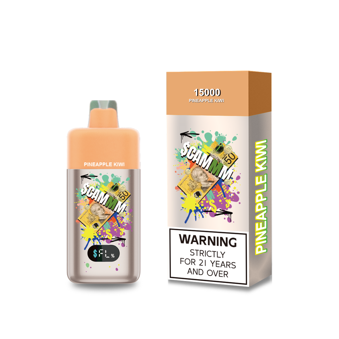 $CAMMM 15000 Pineapple Kiwi disposable vape